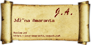 Jóna Amaranta névjegykártya